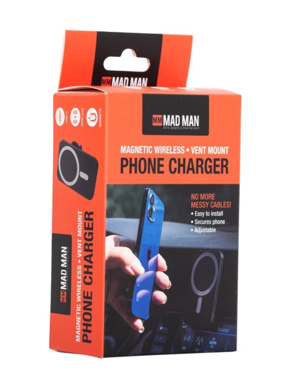 Mad Man Magnetic Wireless Car Vent Mount Phone Charger
